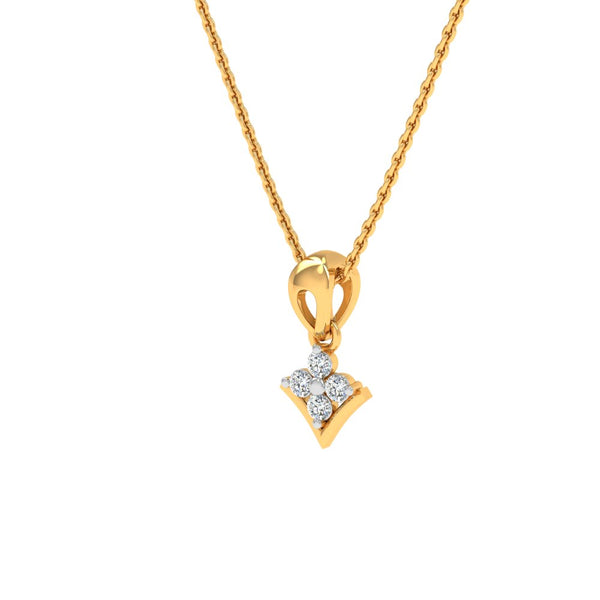 Petite Gold-Plated Diamond Pendant Necklace