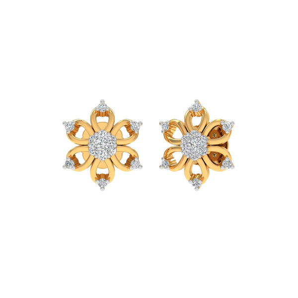 Floral Diamond Cluster Earrings