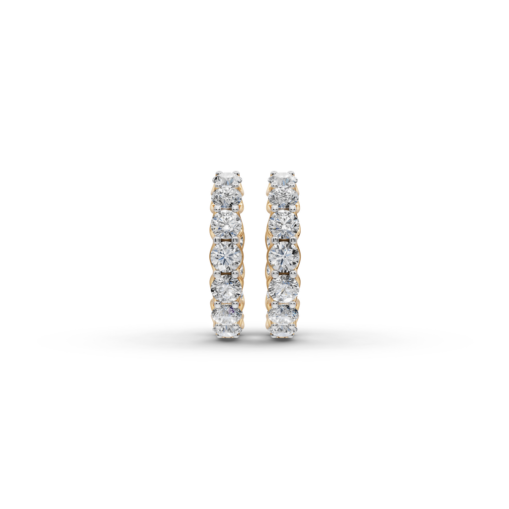 3.00 ct Modern Lab Diamond Hoop EarHoops Earring