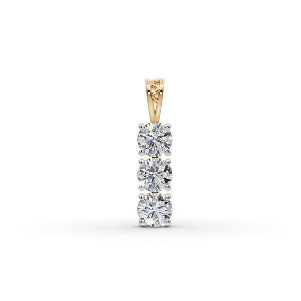 1.50 ct Minimalist 3 Lab Grown Diamond Drop Pendant