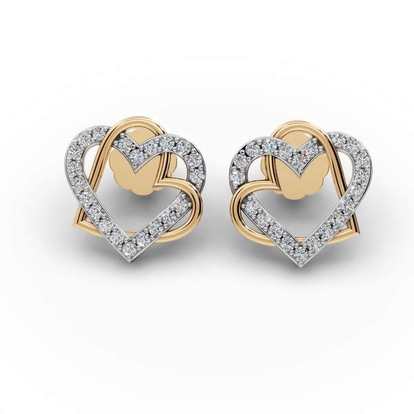 Intertwined Double Heart Earrings with CVD Lab-Grown Diamonds
