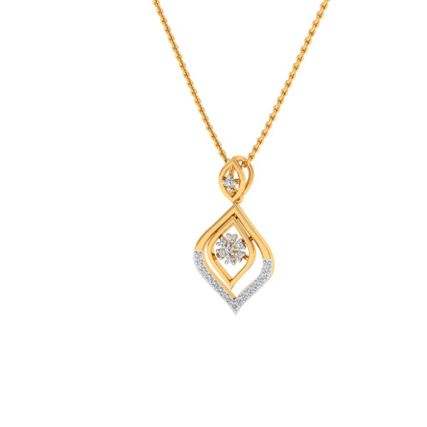 Teardrop Layered Gold-Plated Pendant Necklace with Lab-Grown Diamonds