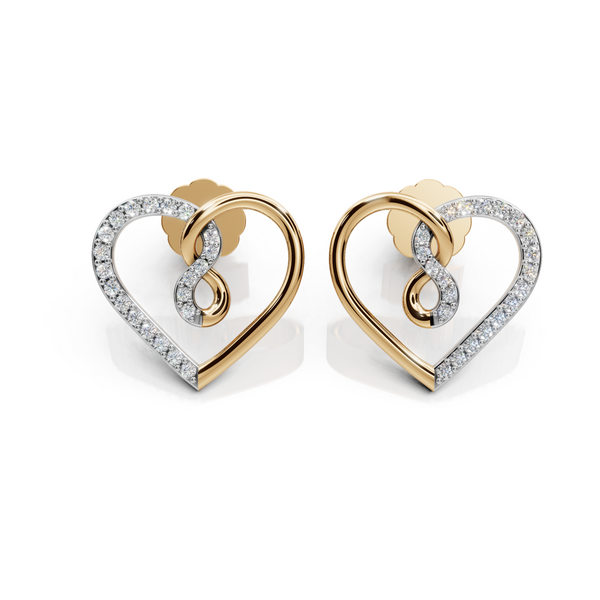 Infinity Heart Earrings with CVD Lab-Grown Diamonds