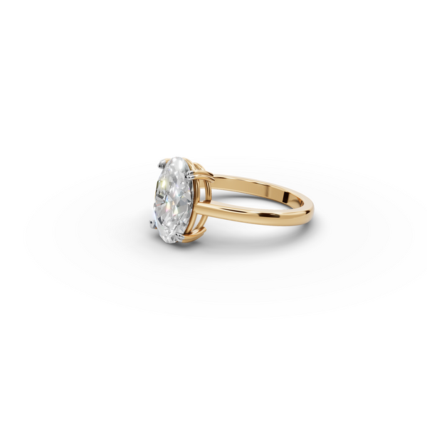 Elegant Oval Solitaire Ring with CVD 3.00 Ct. Lab-Grown Diamond