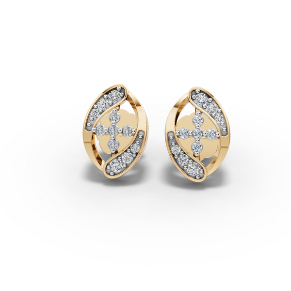 Golden Elegance Petal Stud Earrings