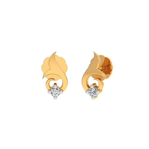 Elegant Leaf Diamond Earrings