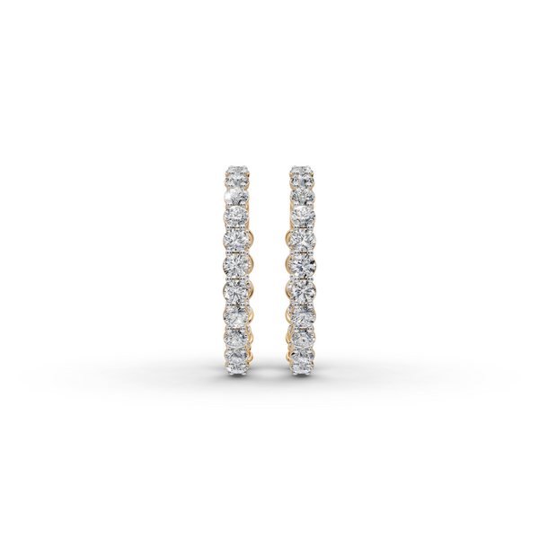 3.00 ct Designer Round Diamond-Studded Oval Shape Hoop EarHoops Earring