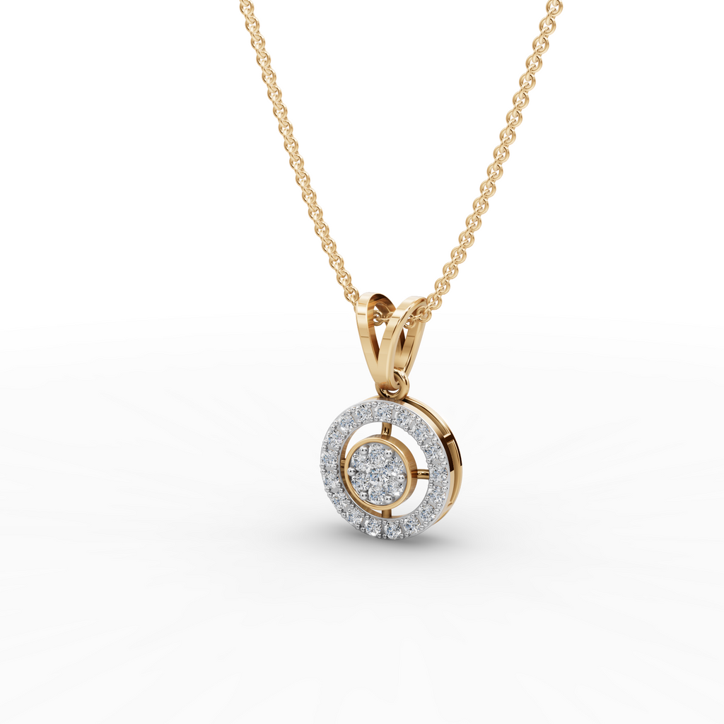 Halo Lab-Grown Diamond Gold Pendant