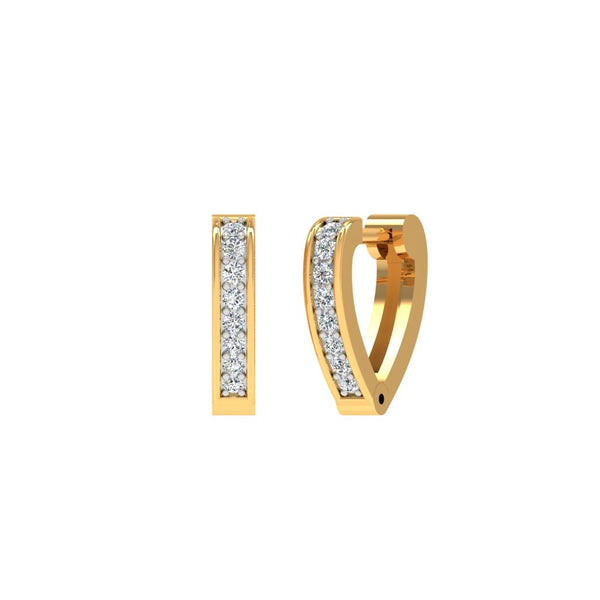 Elegant Gold and Diamond Hoop Earrings