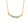 Gold-Plated Curved Bar Necklace with Lab-Grown Diamonds