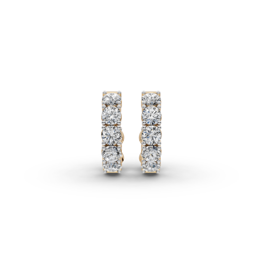 5.00 ct Statement Diamond-Studded Oval Shape Hoops Earring