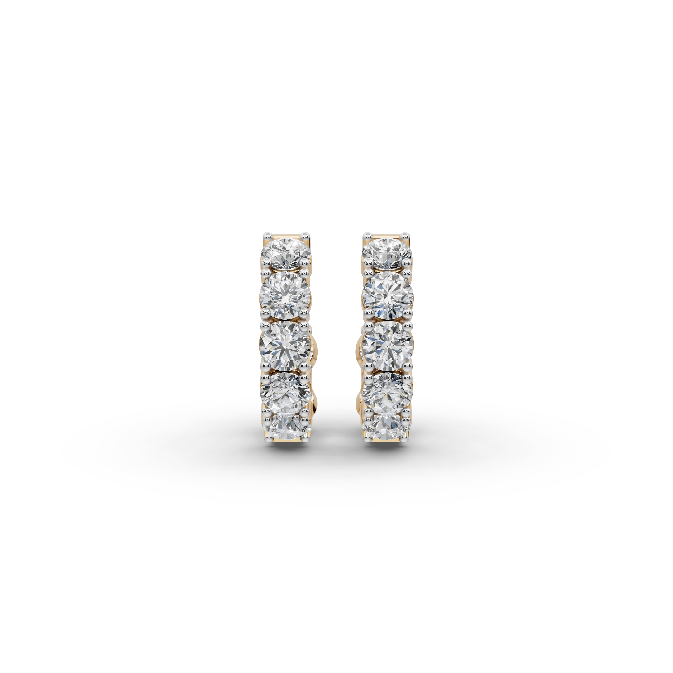 5.00 ct Statement Diamond-Studded Oval Shape Hoops Earring