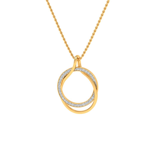 Twisted Circle Pendant Necklace with Lab-Grown Diamonds