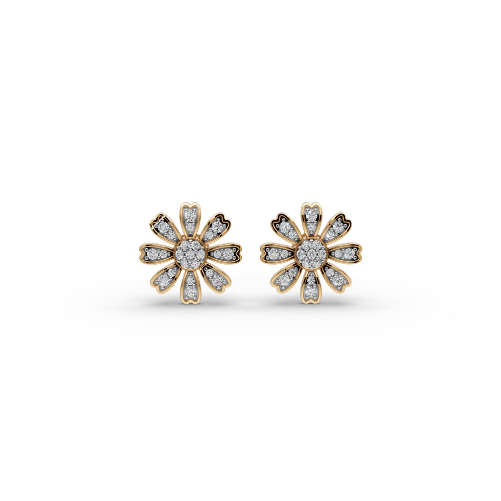 Floral Burst Lab-Grown Diamond Earrings