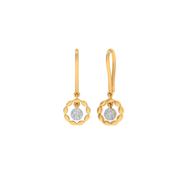 Elegant Teardrop Gold Earrings with Diamond Cluster