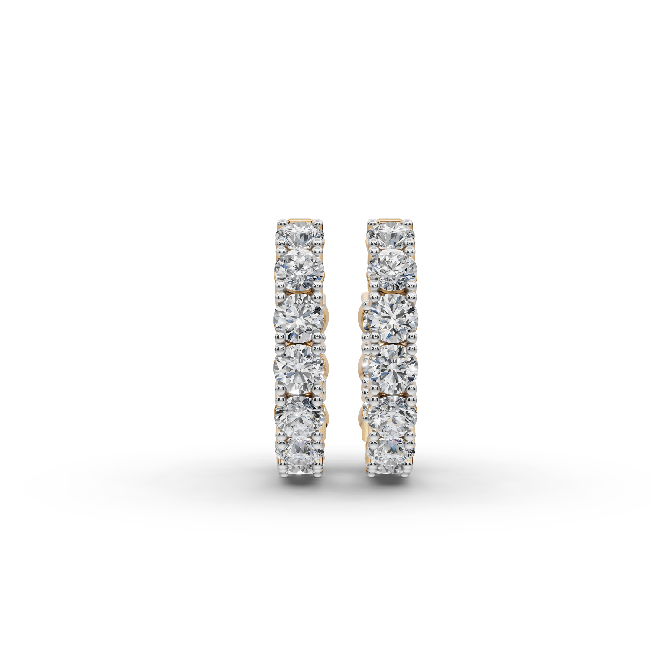 4.00 ct Bridal Diamond-Studded Oval Shape Hoops Earring