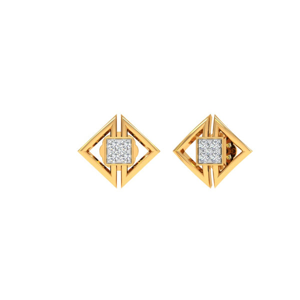 Chic Geometric Diamond Stud Earrings