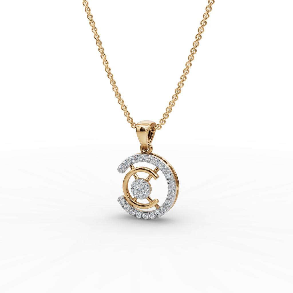 Contemporary Circle Lab-Grown Diamond Pendant