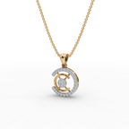 Contemporary Circle Lab-Grown Diamond Pendant