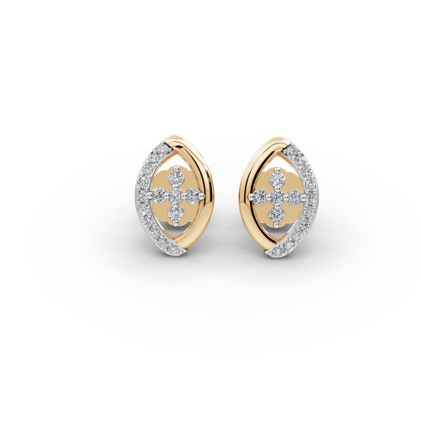 Elegant Eye Gold and Diamond Earrings