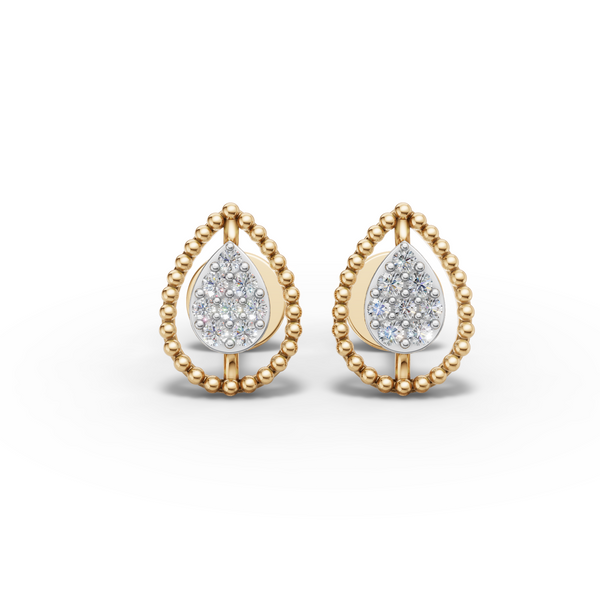 Teardrop Diamond Stud Earrings