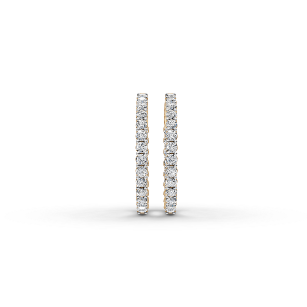2.00ct Bold Lab Diamond Round Hoop EarHoops Earring