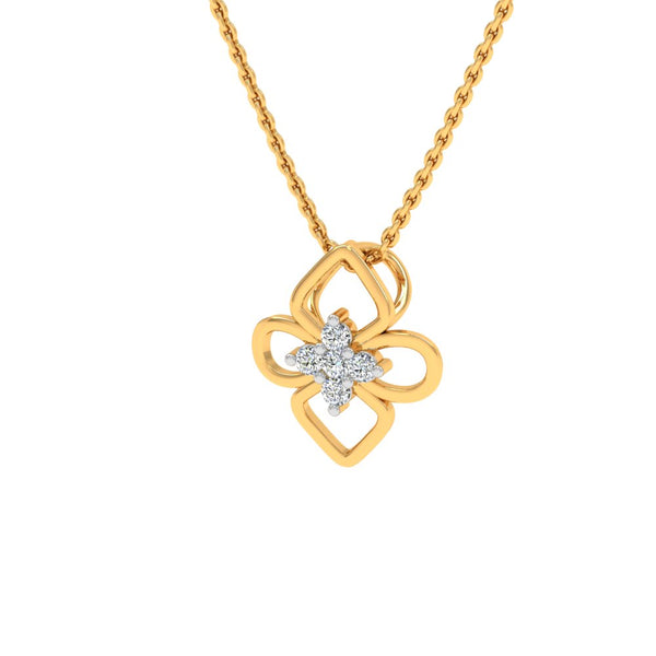 Gold-Plated Silver Pendant Necklace with Lab-Grown Diamond Accent