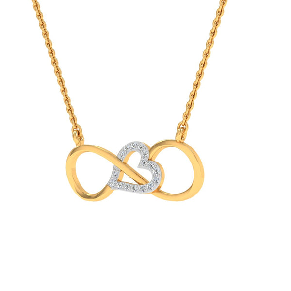 Gold-Plated Infinity Heart Pendant with Lab-Grown Diamonds