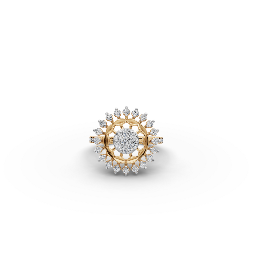 Sunburst Cluster Lab-Grown Diamond Ring