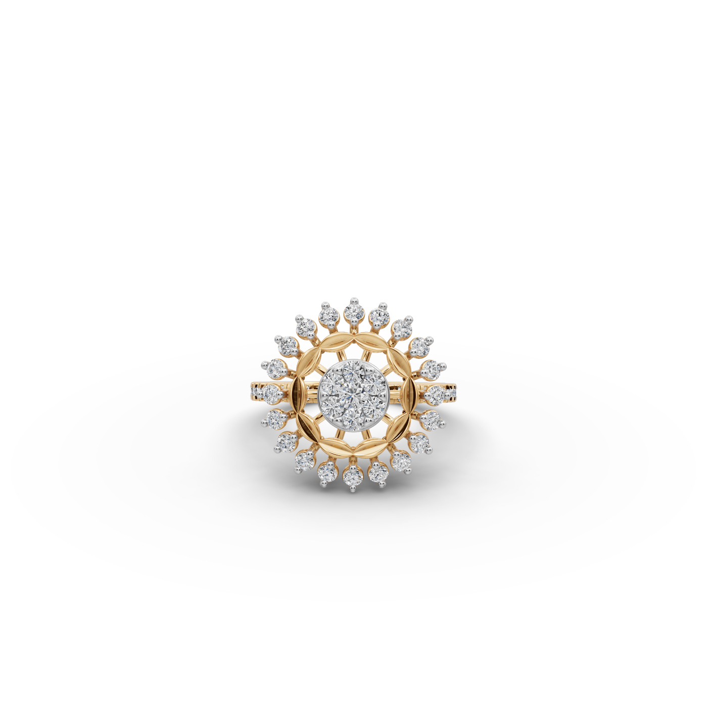 Sunburst Cluster Lab-Grown Diamond Ring