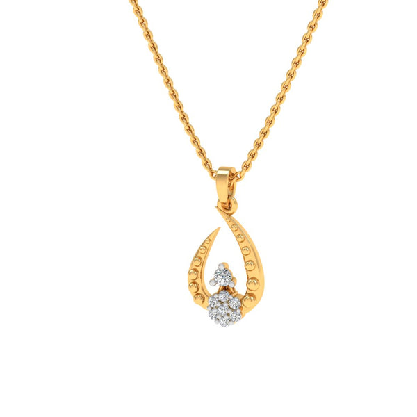 Teardrop Gold-Plated Pendant Necklace with Lab-Grown Diamonds