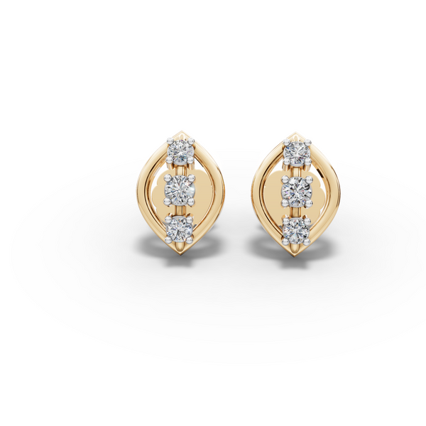 Radiant Gold Teardrop Earrings with Diamond Accents