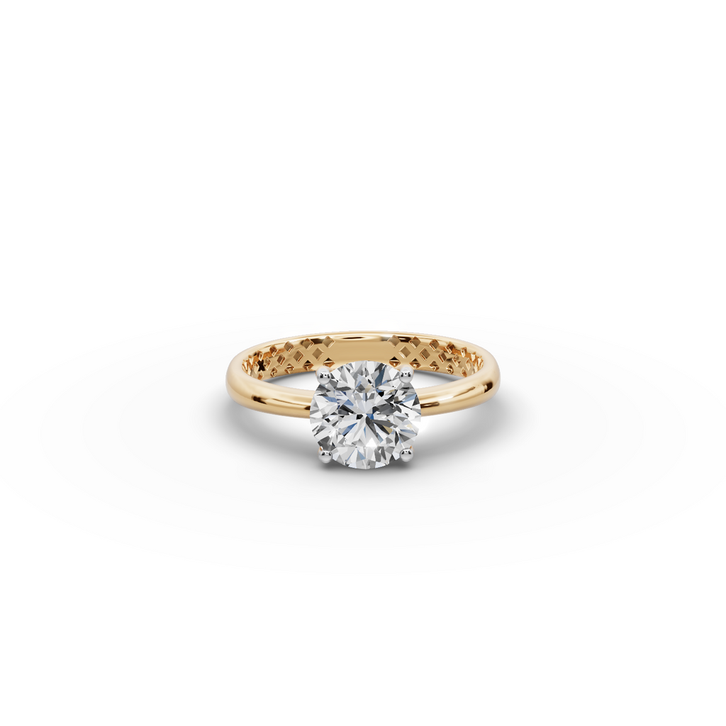 1.50 tcw Round Solitaire Diamond Gold Ring
