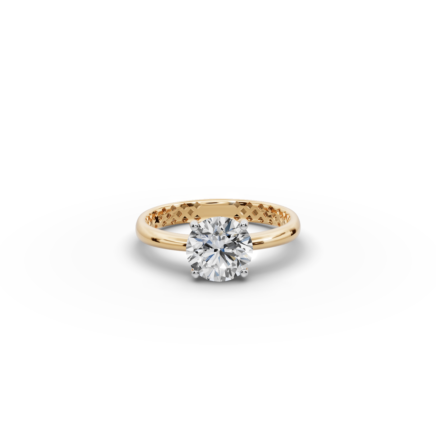 1.50 tcw Round Solitaire Diamond Gold Ring