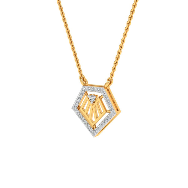 Geometric Hexagonal Diamond Pendant