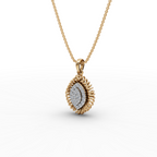 Leaf Radiant Lab-Grown Diamond Gold Pendant