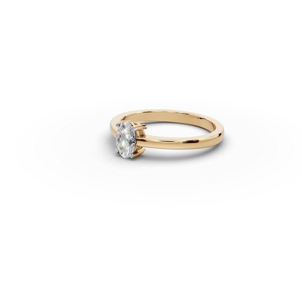Elegant Oval Solitaire Ring with CVD 0.50 Ct. Lab-Grown Diamond
