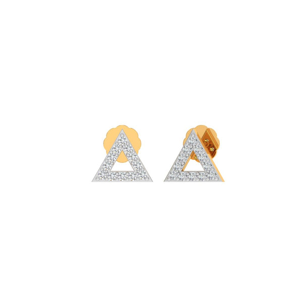 Geometric Triangle Diamond Stud Earrings