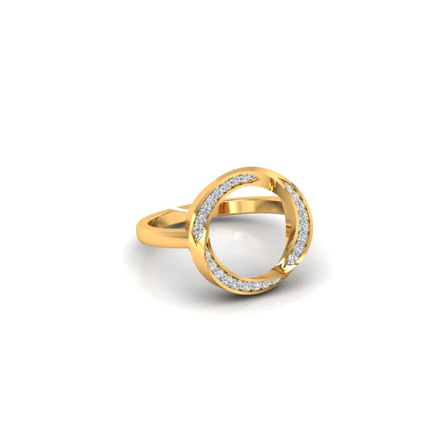 Modern Circular Gold-Plated Silver Ring