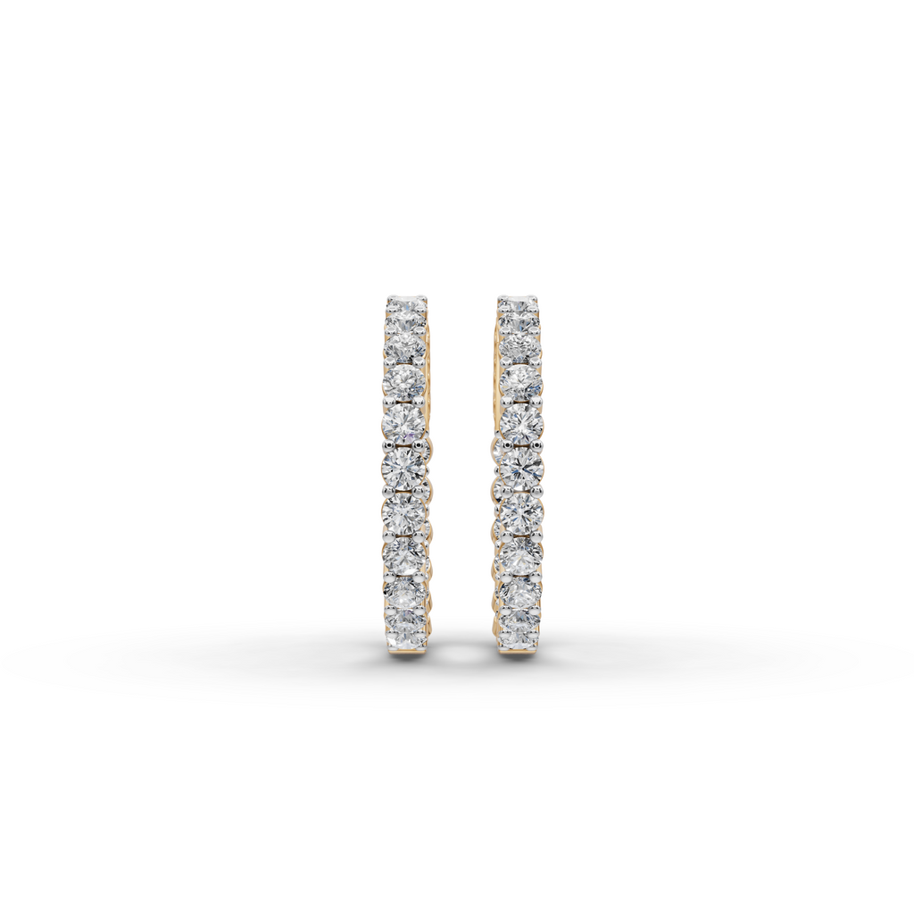 3.00 ct Bridal Lab Diamond Round Hoop EarHoops Earring