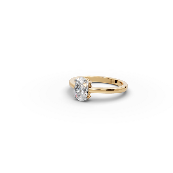 Elegant Oval Solitaire Ring with CVD 1.00 Ct. Lab-Grown Diamond