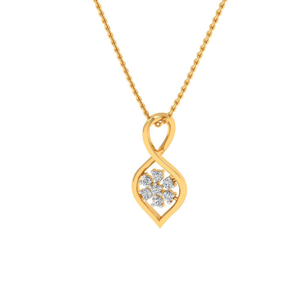 Elegant Gold-Plated Teardrop Pendant Necklace with Lab-Grown Diamonds