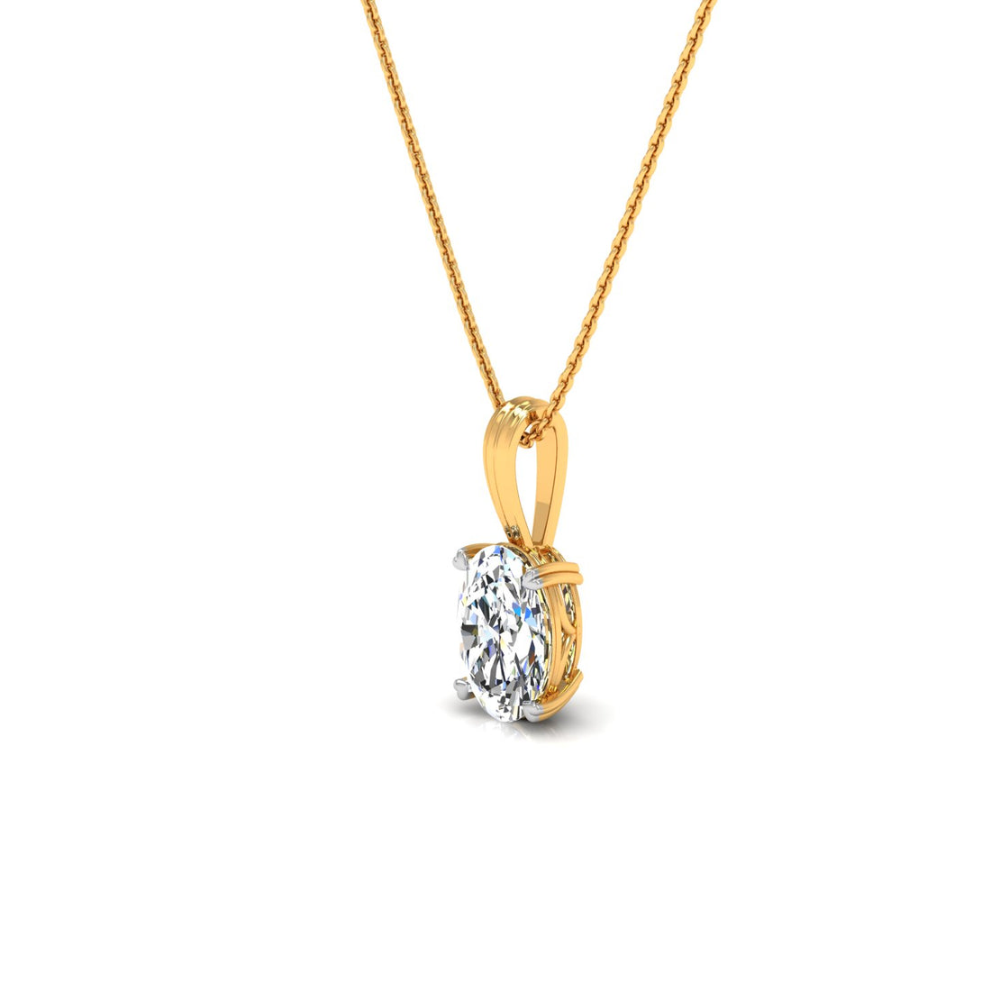 Elegant Oval Cut Solitaire Pendant with 3.00 ct. CVD Lab-Grown Diamond.