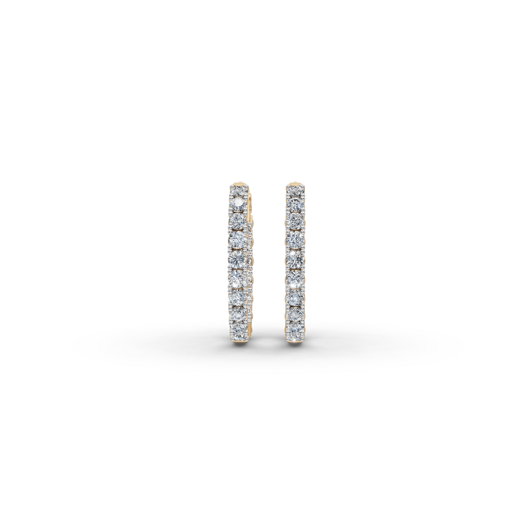 1.50 ct Classic Diamond-Studded Oval Shape Hoops Earring
