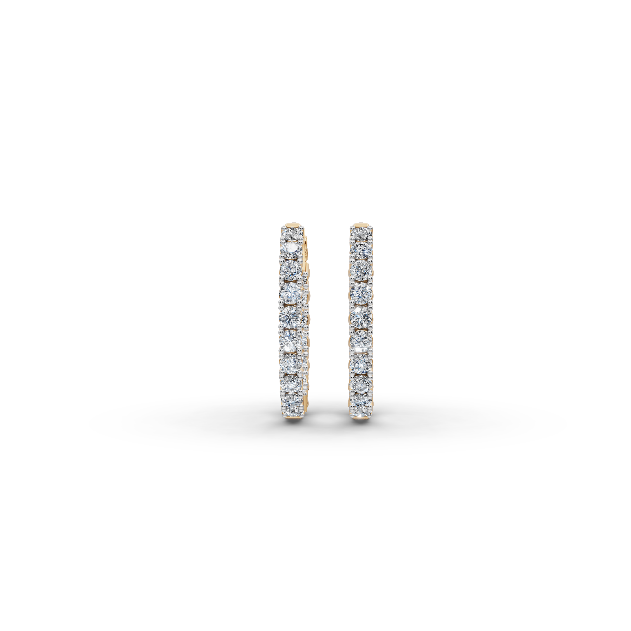 1.50 ct Classic Diamond-Studded Oval Shape Hoops Earring