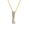 Gold-Plated Crisscross Pendant Necklace with Lab-Grown Diamonds