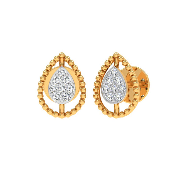 Teardrop Diamond Stud Earrings