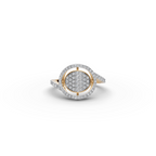 Pave Circle Halo Lab-Grown Diamond Ring