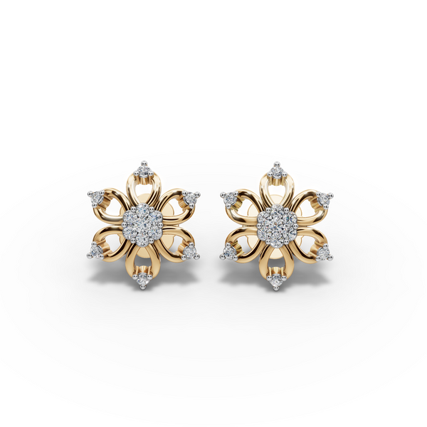 Floral Diamond Cluster Earrings