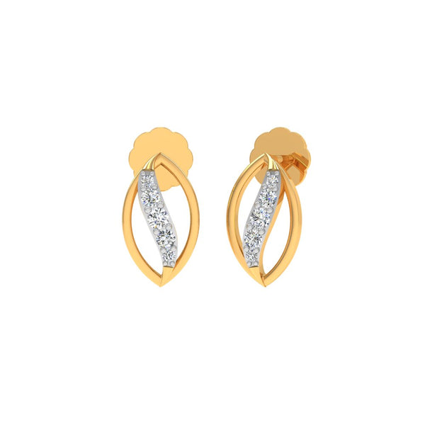 Elegant Gold-Plated Diamond Stud Earrings